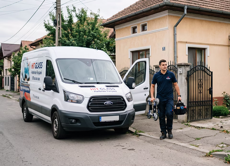 Montaj parbrize la locația clientului Focșani